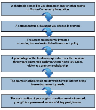 Image describing how an endowment works